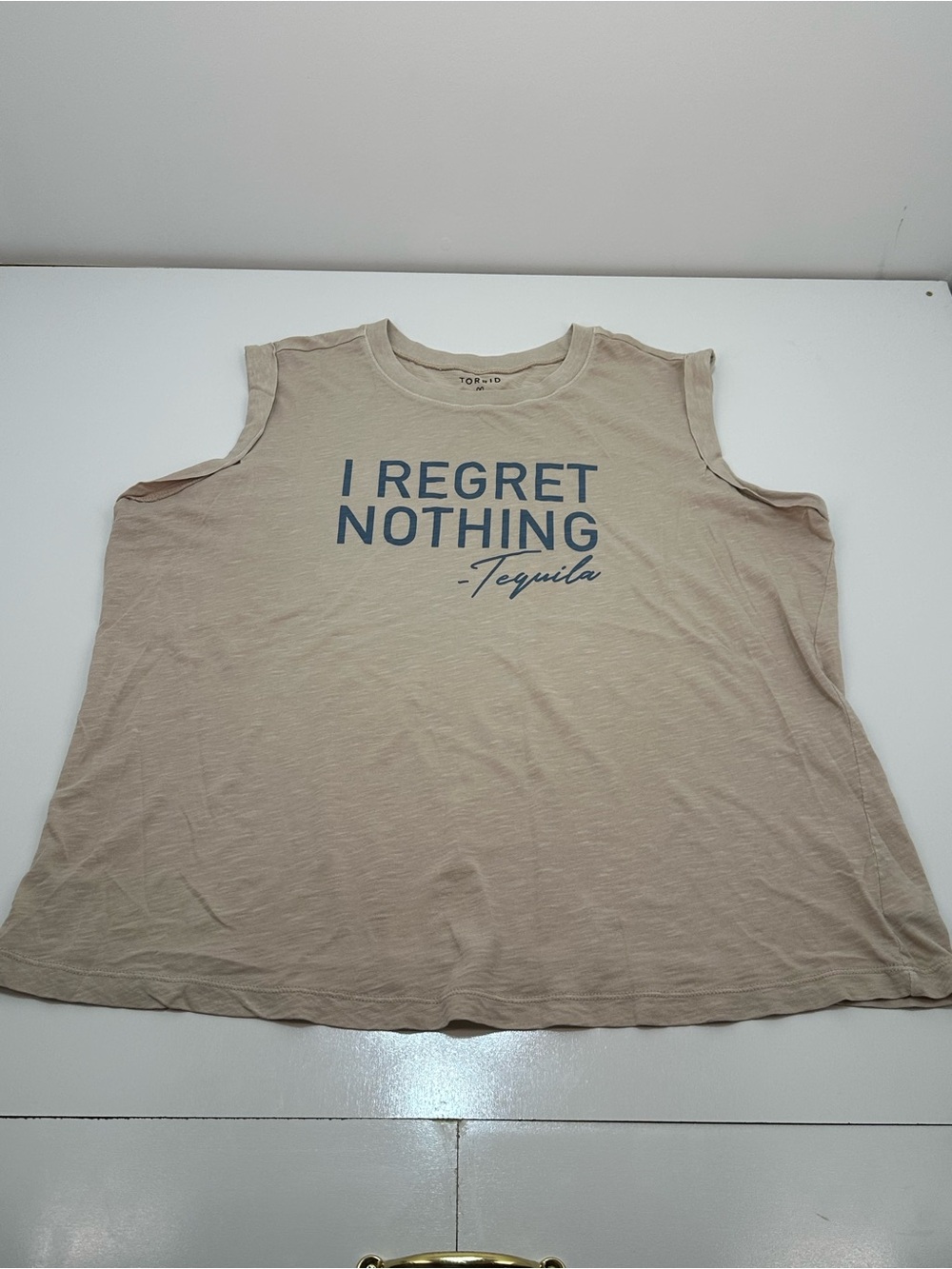 torrid Beige Graphic 'I Regret Nothing - Tequila' Muscle Tee